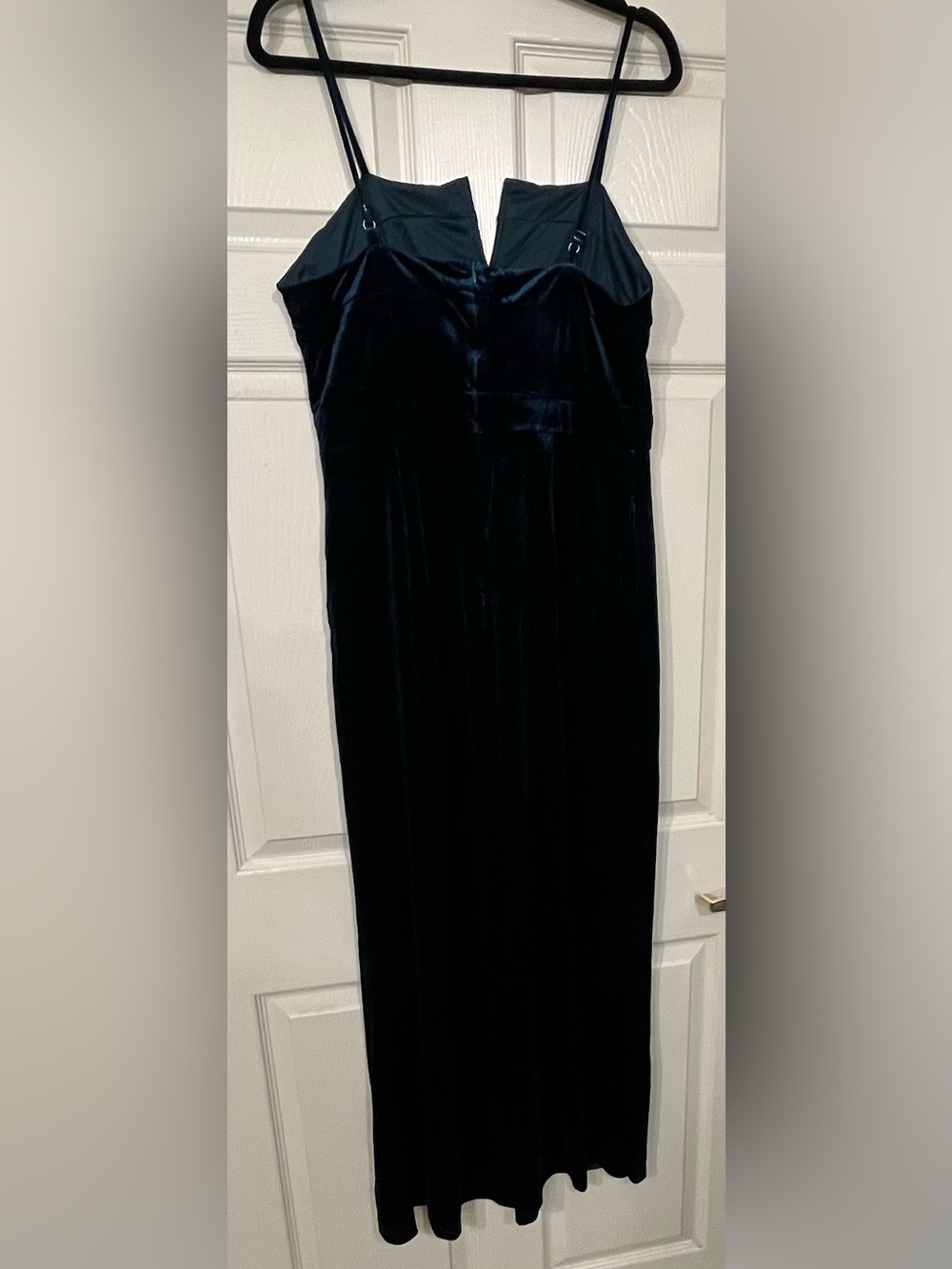 NWOT Velvet Wide-Leg Jumpsuit in Deep Green - Picture 4 of 6